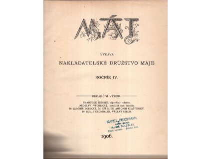 Máj, ročník IV., 1–52, František Herites (red.), 1906