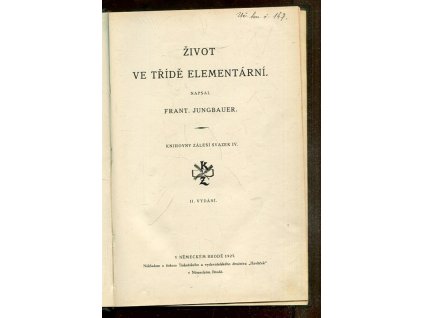 Život ve třídě elementární, František Jungbauer, 1927