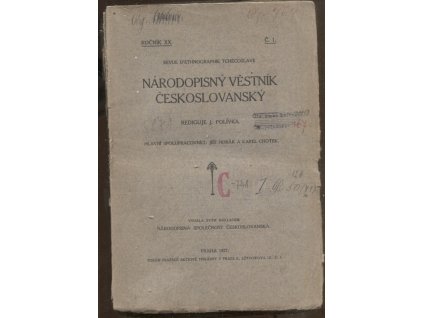 Národopisný věstník českoslovanský - Ročník XX. 1927 - čísla I. - IV., J. Polívka, 1927