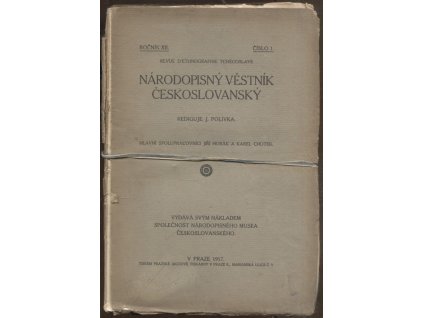 Národopisný věstník Československý 1917 roč. XII. č. 1-4, Jiří Polívka (red.), 1917