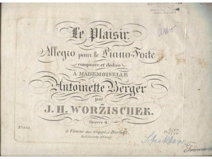 Le Plaisir Allegro pour le Piano-Forte composée et dediée a mademoiselle Antoinette Berger