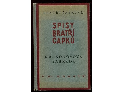 Krakonošova zahrada, Karel Čapek, 1938