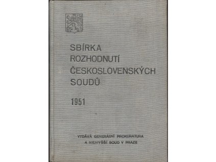 Sbírka rozhodnutí československých soudů, ročník 1951, číslo 1-2