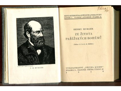 Ze života pařížských bohémů, Henri Murger, 1928