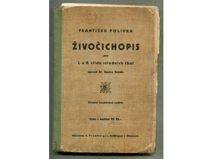 Živočichopis pro I. a II. třídu středních škol, Jiří Polívka (red.), 1934