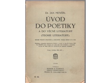 Úvod do poetiky - vyšším třídám středních škol českých