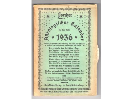 Lorcher astrologischer Kalender für das Jahre 1936, neuvedeno, 1936