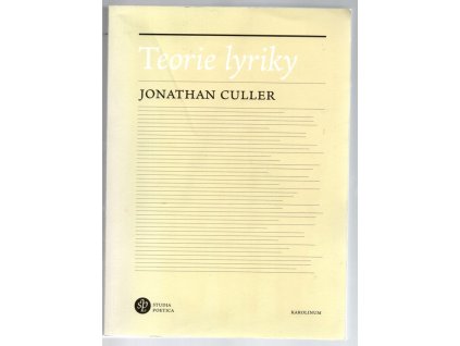 Teorie lyriky, Jonathan Culler, 2020