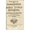 Neue Übersetzung und Erklärung des Hohen Liedes Salomons, Wilhelm Friedrich Hezel, 1777