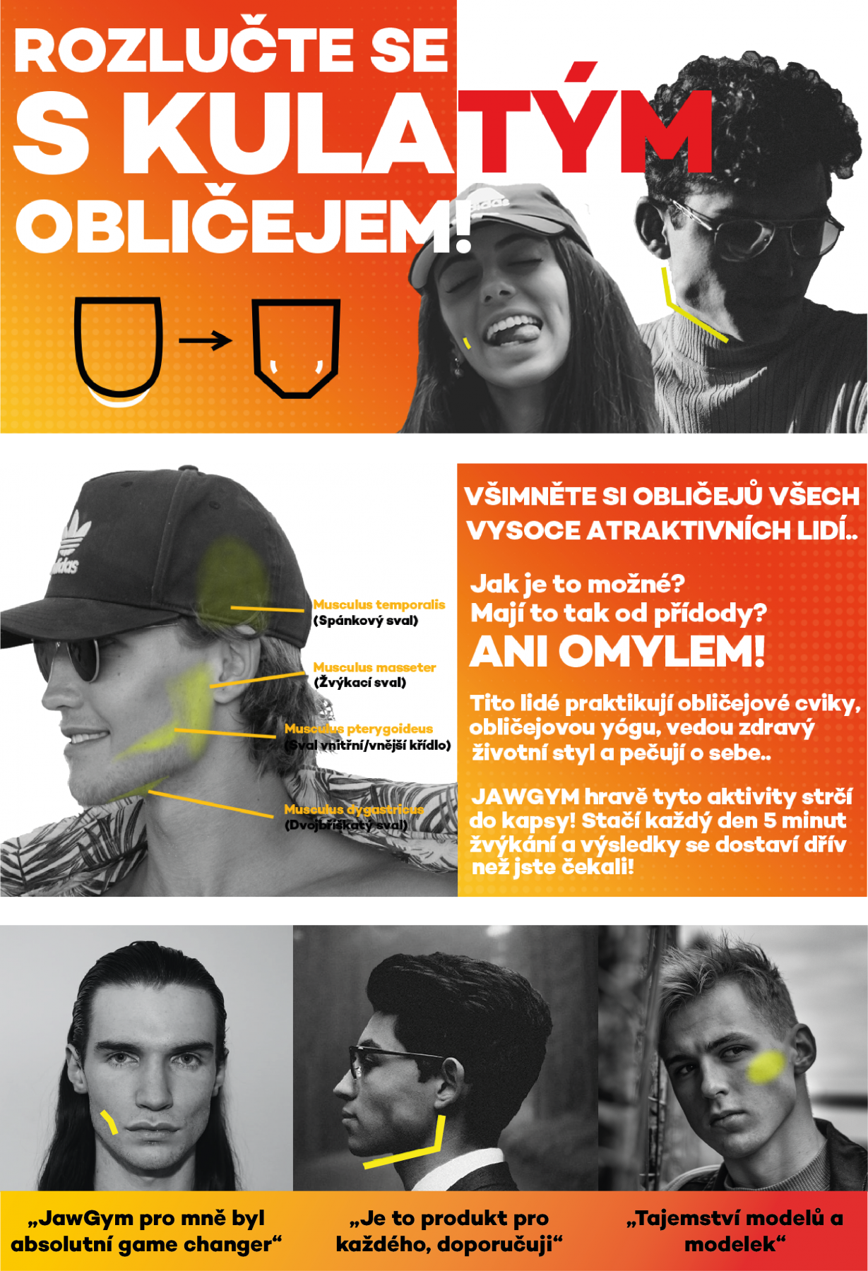 jawline žvýkací gumy