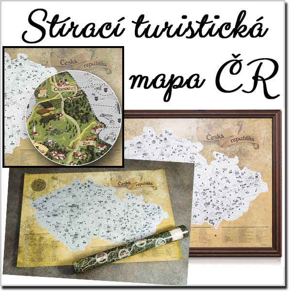 stírací mapa ČR turistická