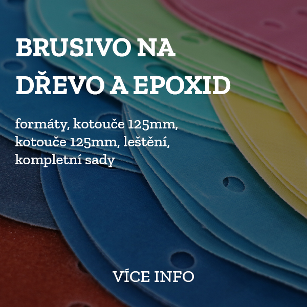 Brusivo na broušení a leštění dřeva a epoxidové pryskyřice