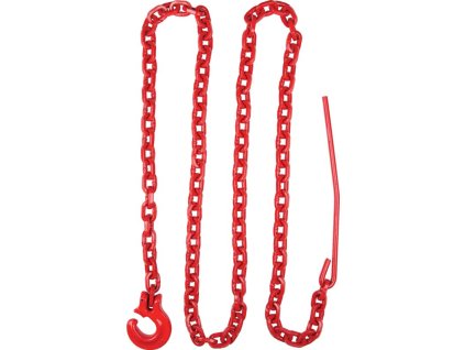 Vázací řetěz 8 mm, délka 2,5 m, G80 - červený