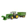 17682 3 traktor john deere 7r 350 s celnim nakladacem a privesem