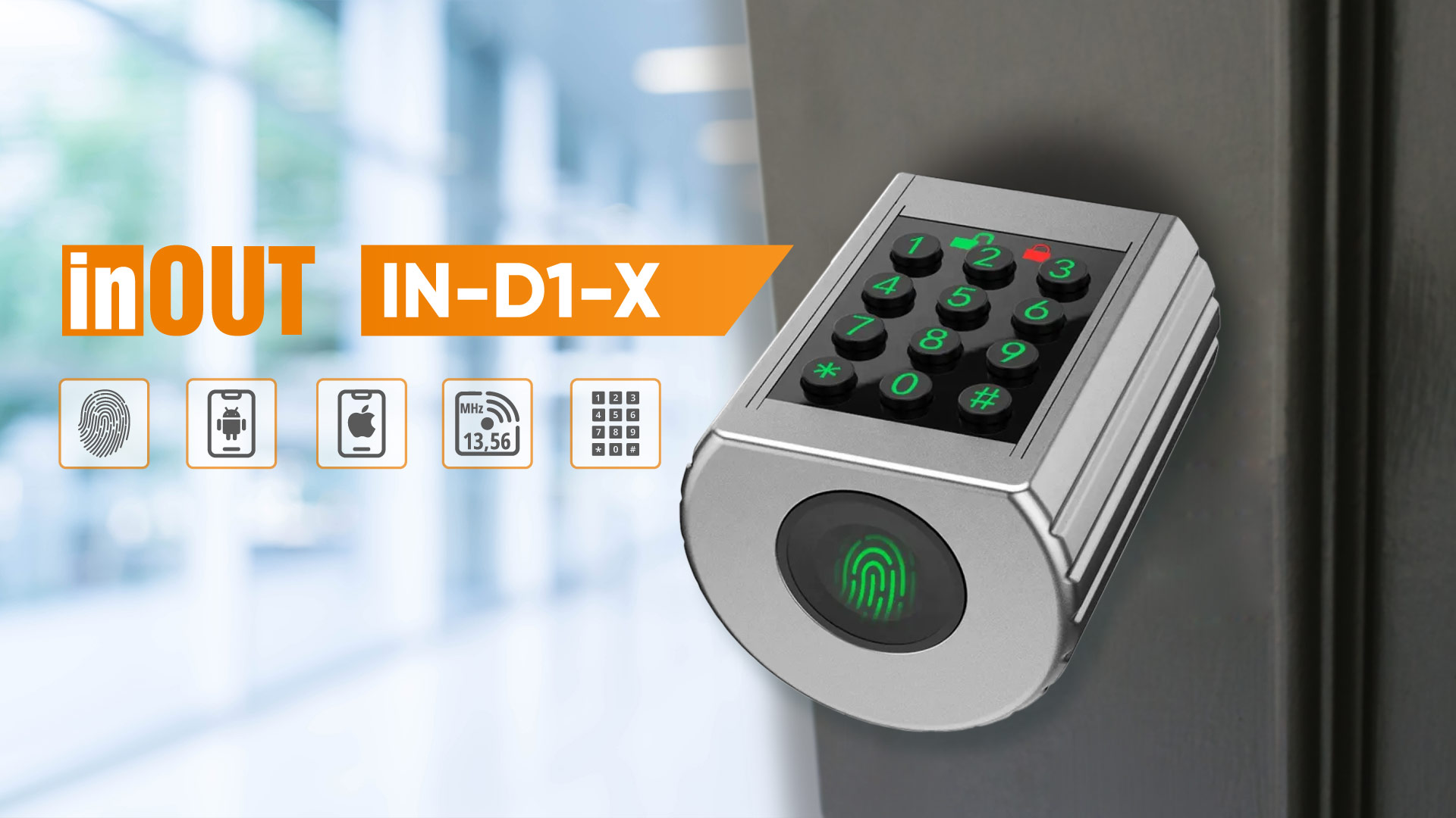 Inteligentný zámok IN-D1-X pre moderné podnikateľské priestory
