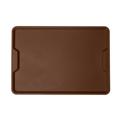 Jídelní podnos ergonomický s uchy, oříšková hnědá, 530x370 mm