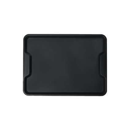 Jídelní podnos ergonomický s uchy, grafitová černá, 415x305 mm