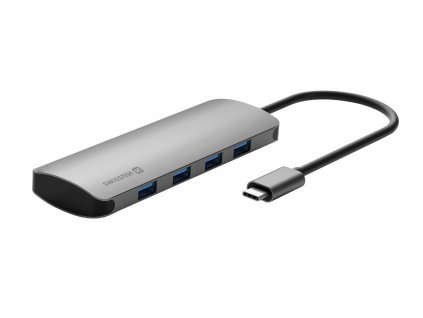 SWISSTEN USB-C hub 4-in-1 (4x USB 3.0) v hliníkovém pouzdře