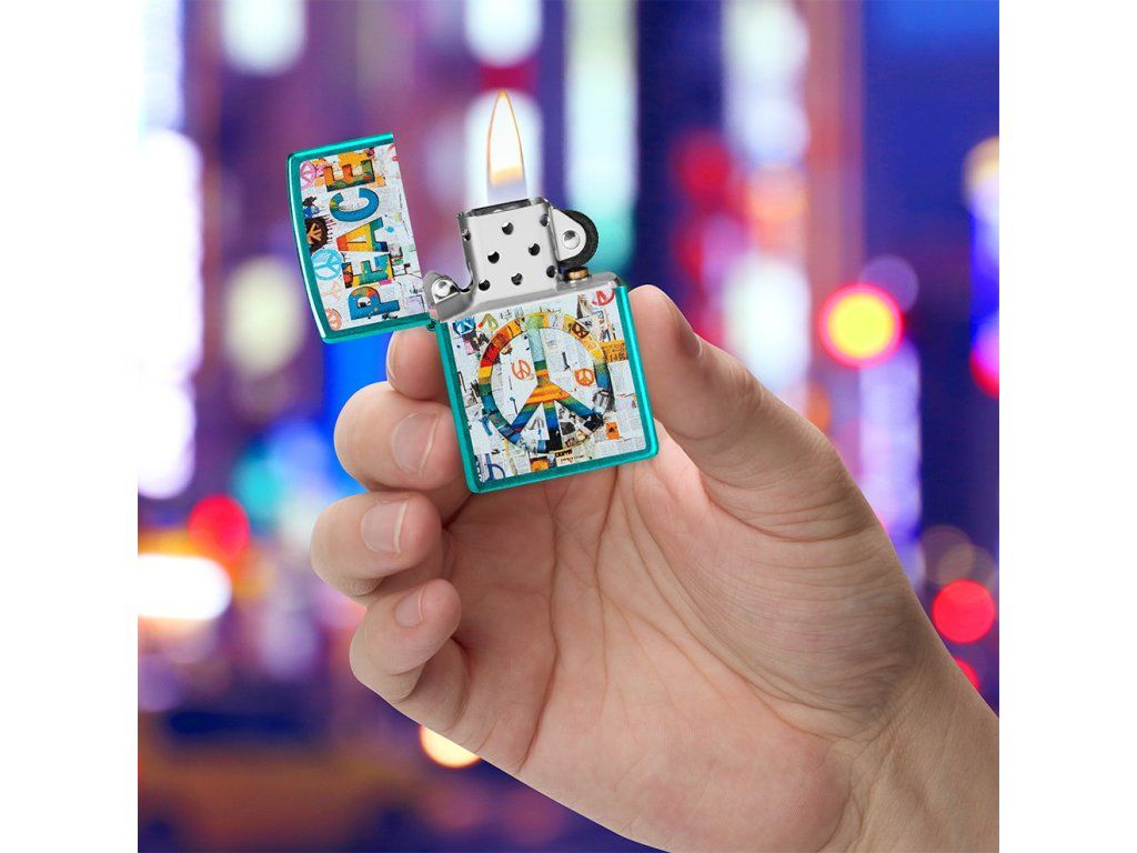 Benzínový zapalovač Zippo 66171 Peace Collage Design