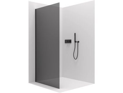 CERANO - Boční stěna Varone L/P - 6 mm - černá matná, grafitové sklo - 70x195 cm