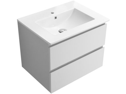CERANO - Koupelnová skříňka Carole + keramické umyvadlo Todo - bílá matná - 61x49,5x46,5 cm