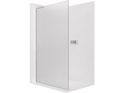 CERANO - Sprchová zástěna Walk-in Onyx L-levá vzpěra - 8 mm - chrom, mléčné sklo - 50x200 cm