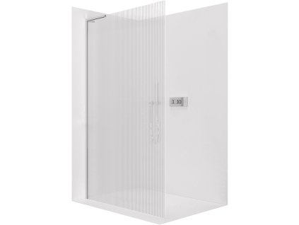 CERANO - Sprchová zástěna Walk-in Onyx L-levá vzpěra - 8 mm - chrom, rýhované sklo - 100x200 cm