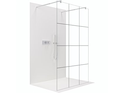 494707 1 cerano sprchova zastena walk in onyx duo l p 8 mm kulata vzpera chrom industrialni sklo 150x200 cm