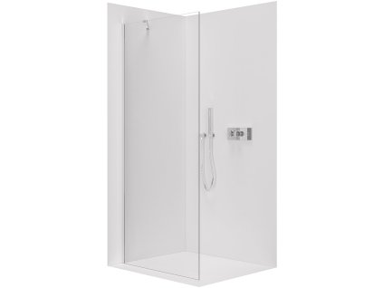 CERANO - Sprchová zástěna Walk-in Onyx Y L/P - 8 mm - kulatá vzpěra - chrom, transparentní sklo - 30x200 cm