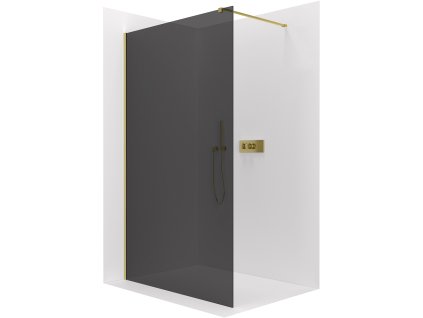 647764 cerano sprchova zastena walk in onyx cube l p 8 mm hranata vzpera zlata kartacovana grafitove sklo 40x200 cm