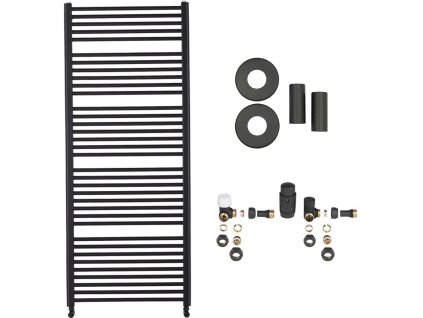 663961 3 cerano koupelnovy radiatorovy set alberto ustredni vytapeni bocni pripojeni 999w cerna matna 1660x650 mm
