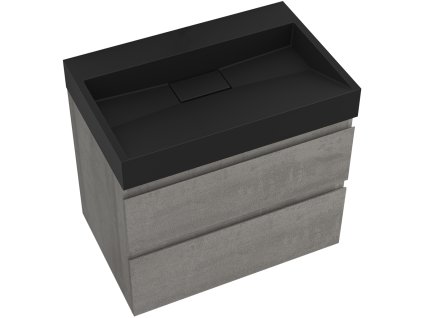 668959 3 cerano koupelnova skrinka carole betonove seda umyvadlo z lit mramoru vita cerna matna 70x58x46 cm