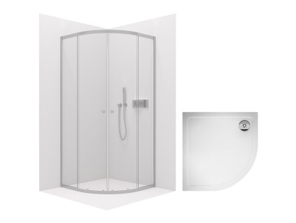 CERANO – Sprchový kout Orso L/P 6 mm -  chrom + CERANO - Sprchová vanička Piato - bílá lesklá - 80x80 cm