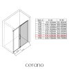 CERANO - Sprchové posuvné dveře Lantono L/P - 8 mm - Soft-Close - černá matná, transparentní sklo - 160x195 cm