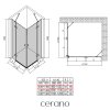 CERANO - Sprchový kout Marino Duo L/P - 6 mm - černá matná, transparentní sklo - 100x100x190 cm - pantový