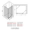 CERANO - Sprchový kout Marino L/P - 6 mm - černá matná, transparentní sklo - 90x90x190 cm - pantový