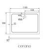 CERANO - Sprchová vanička z litého mramoru obdélníková Piato - bílá lesklá- 110x90x3 cm
