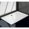 CERANO - Sprchová vanička z litého mramoru obdélníková Piato - bílá lesklá- 120x70x3 cm