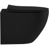 CERANO - Závěsná WC mísa Cesso, Vortex Rimless + UF sedátko - černá matná - 49x36 cm