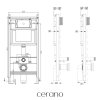 CERANO - Kompletní podomítkový WC set Lite/Cesso - bílá lesklá - WC tlačítko Slim, bílé - předstěnová instalace/sádrokarton - 49x36 cm