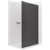 CERANO - Sprchová zástěna Walk-in Onyx Round L/P - 8 mm - kulatá vzpěra - chrom, grafitové sklo - 130x200 cm