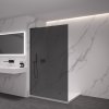 CERANO - Sprchová zástěna Walk-in Onyx L-levá vzpěra - 8 mm - černá matná, grafitové sklo - 160x200 cm