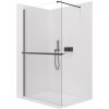 CERANO - Sprchová zástěna Walk-in Onyx Cube L/P - 8 mm + polička/držák na ručníky - hranatá vzpěra - černá matná, transparentní sklo - 150x200 cm
