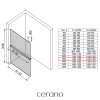 CERANO - Sprchová zástěna Walk-in Onyx Top Round L/P - 8 mm - kulatá vzpěra + polička/držák na ručníky - černá matná, mléčné sklo - 130x200 cm