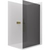 CERANO - Sprchová zástěna Walk-in Crystal L/P - 8 mm - bezvzpěrový systém - zlatá kartáčovaná, grafitové sklo - 100x200 cm