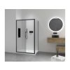 CERANO - Sprchový kout Varone LINE L/P - 6 mm - černá matná, transparentní sklo - 130x100x195 cm - posuvný