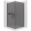 CERANO - Sprchový kout Porte L/P - 8 mm - černá matná, grafitové sklo - 80x100x195 cm - otočný