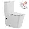 CERANO - WC kombi Bruno, Rimless + UF sedátko - bílá lesklá - 64x36 cm