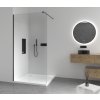 CERANO - Sprchová zástěna Walk-in Onyx Round L/P - 10 mm - kulatá vzpěra - černá matná, transparentní sklo - 110x200 cm