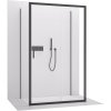 CERANO - Třístěnný sprchový kout Varone LINE U L/P - 6 mm - černá matná, transparentní sklo - 90x80x195 cm - posuvný